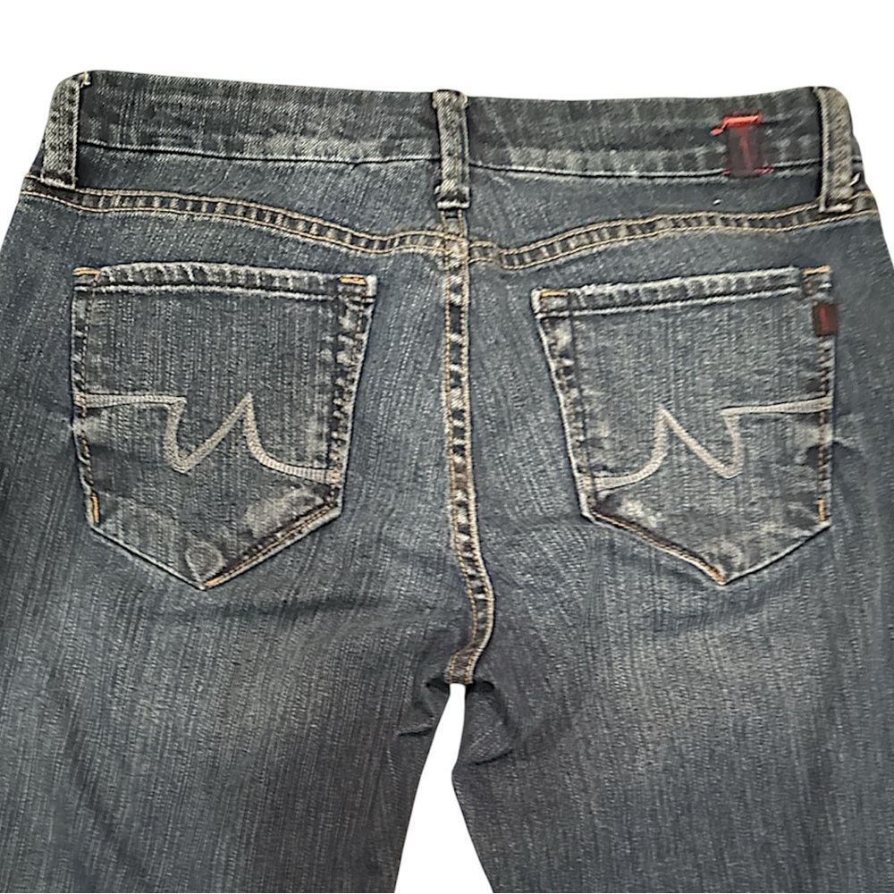 !it Classic Wide Leg Blue Jeans Sz 28 Low Rise Bootcut Factory Fading - Picture 10 of 11